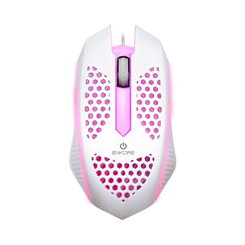 MOUSE GAMER ALAMBRICO ENKORE LEVITRON 107 BLANCO ILUMINCACION LED