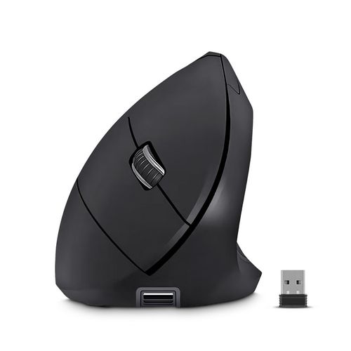 MOUSE VERTICAL INALAMBRICO ERGONOMICO CYBERTEL CYB M503 RX RECARGABLE CON LUZ LED