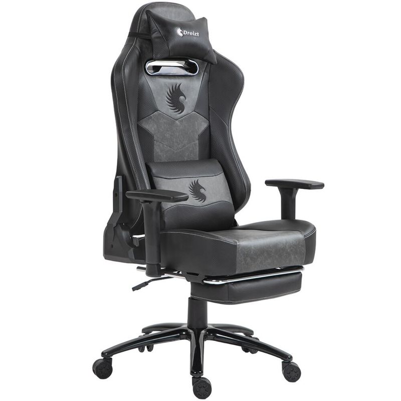 Silla-Gamer-Dreizt--Heroes-Series-Negro-Premium-Alta-Calidad-Reclinable-Con-Posapies-Gas-Lift-Clase-4