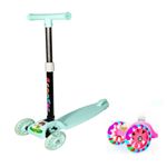 Scooter-Plegable-Para-Niños-Con-Luces-Verde
