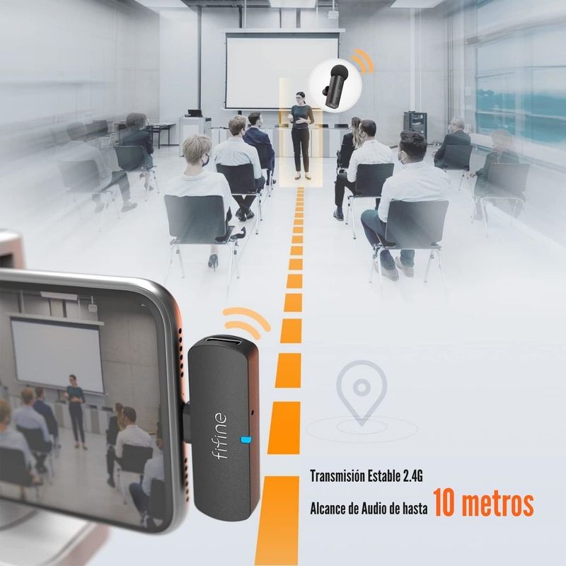 Fifine---Microfono-Lavalier-M6-Wireless-Type-C-Omnidireccional