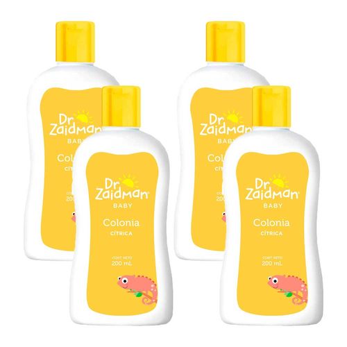 Pack Colonia para Bebé DR ZAIDMAN Cítrico Botella 200ml x 4un