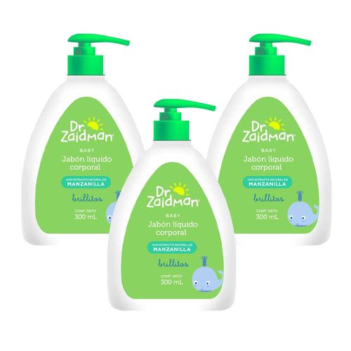 Pack Shampoo para Bebé DR. ZAIDMAN Natural Botella 400ml x 3un