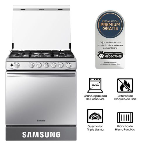 Cocina a Gas Samsung NX52T7322PS/PE 5 Hornillas
