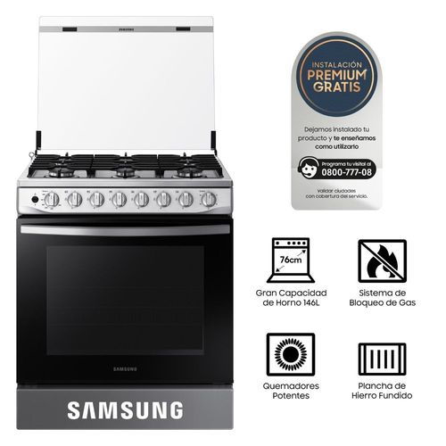 Cocina a Gas Samsung NX52T5311PS/PE 6 Hornillas