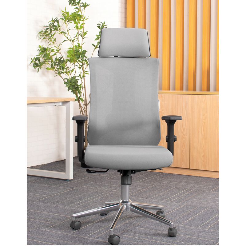 Silla-de-oficina-Dallas-Grey-Ejecutiva-Ergonomica