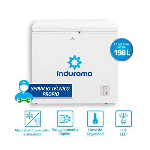 Congelador Horizontal Indurama CI-220BL - 198 Litros, Eficiencia Energética y Diseño Moderno en Blan