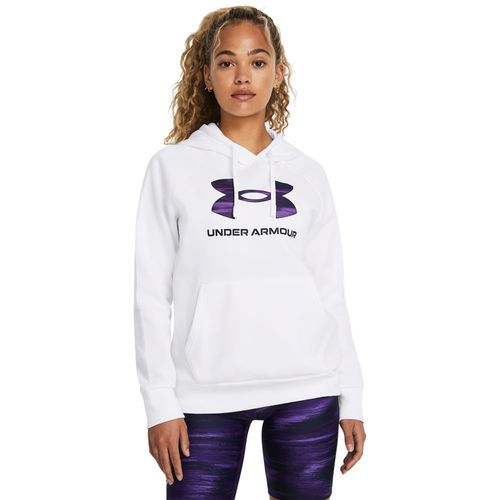 Polera Deportiva Under Armour Para Mujer Hoodie 1387029-100 Rival Bl Print Fill  Blanco