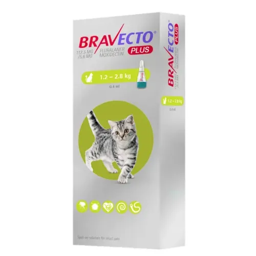 Bravecto Plus para gatos 1.2kg – 2.8kg