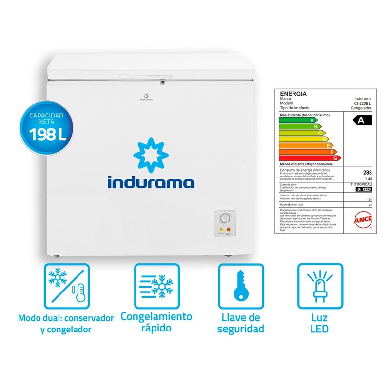 CONGELADORA-INDURMA--CI-220BL