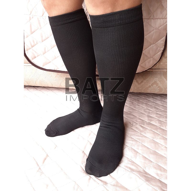2-PACK-MEDIAS-COMPRESION-LARGAS-UNISEX-15-20-MMHG-VARICES-NEGRO-XXL