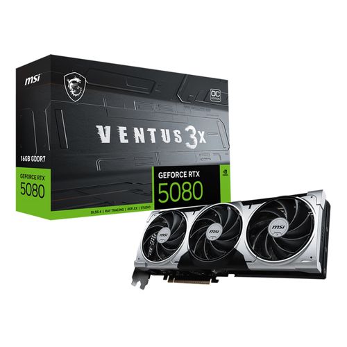 Tarjeta de video Msi NVIDIA RTX 5080 VENTUS 3X 16GB GDDR7, PCI5.0