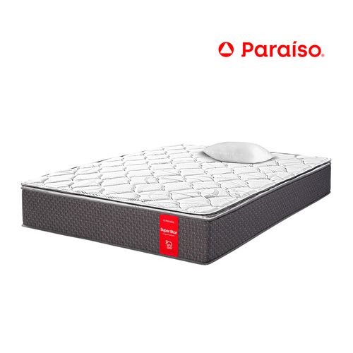 Colchón PARAÍSO Superstar One Side 1.5 Plazas + 1 Almohada + Protector