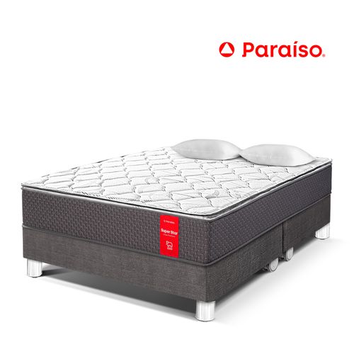 Cama PARAÍSO Superstar One Side King + 2 Almohadas + Protector