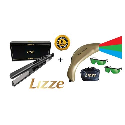 LIZZE PACK PLANCHA DE CABELLO PROFESIONAL EXTREME 480°F-250°C + PHOTON 3 LUCES DORADO TOP LINE