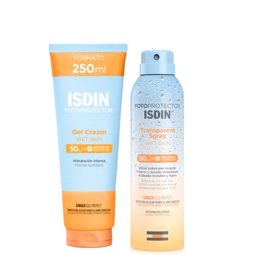 Duo ISDIN GEL CREMA WET SKIN 50+ 250ML + TRANSPARENT SPRAY WET SKYN 250 ML