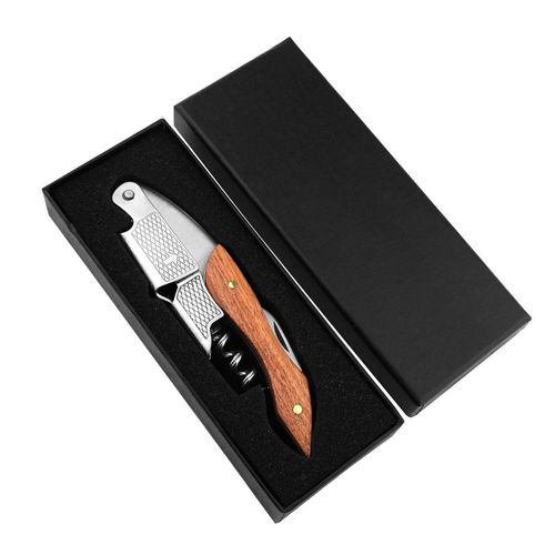 SACACORCHOS DE VINO PROFESIONAL SOMMELIER MADERA ROSEWOOD CON CAJA NEGRA