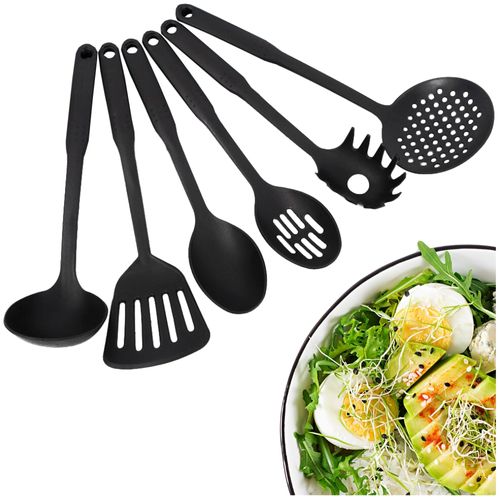 Set de Cucharones Utensilios de Cocina Negro 6 PCS 432U