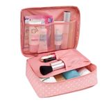 Neceser-Organizador-de-Maquillaje-Portatil-Bolso-de-Viaje-Rosa-Puntos-V2