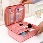 Neceser-Organizador-de-Maquillaje-Portatil-Bolso-de-Viaje-Rosa-Puntos-V2