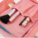 Neceser-Organizador-de-Maquillaje-Portatil-Bolso-de-Viaje-Rosa-Puntos-V2