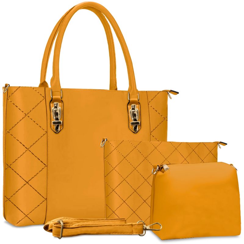 Juego-de-Carteras-Bolsos-3-Piezas-Mostaza-T30