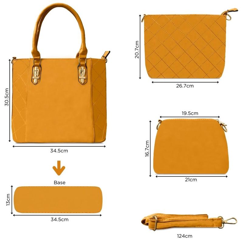 Juego-de-Carteras-Bolsos-3-Piezas-Mostaza-T30