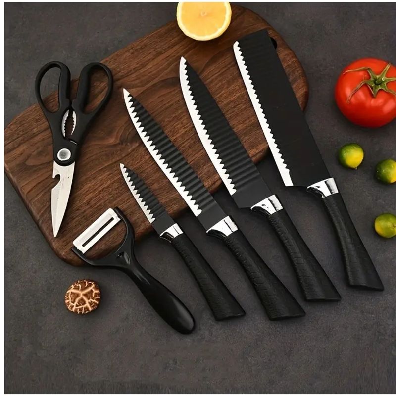 Set-de-Cuchillos-de-Cocina-6-piezas-Acero-Inoxidable-Negro-CN9