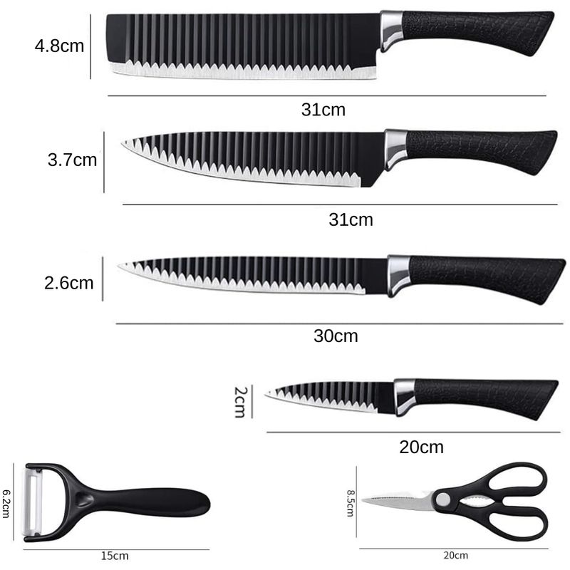 Set-de-Cuchillos-de-Cocina-6-piezas-Acero-Inoxidable-Negro-CN9