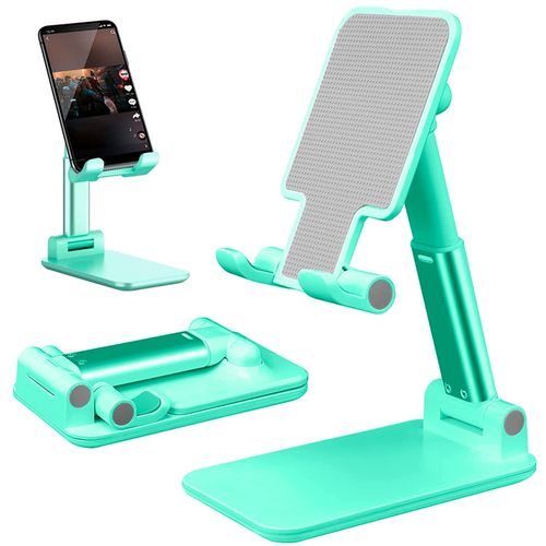 Soporte Porta Celular Ajustable Plegable para Escritorio Verde C07