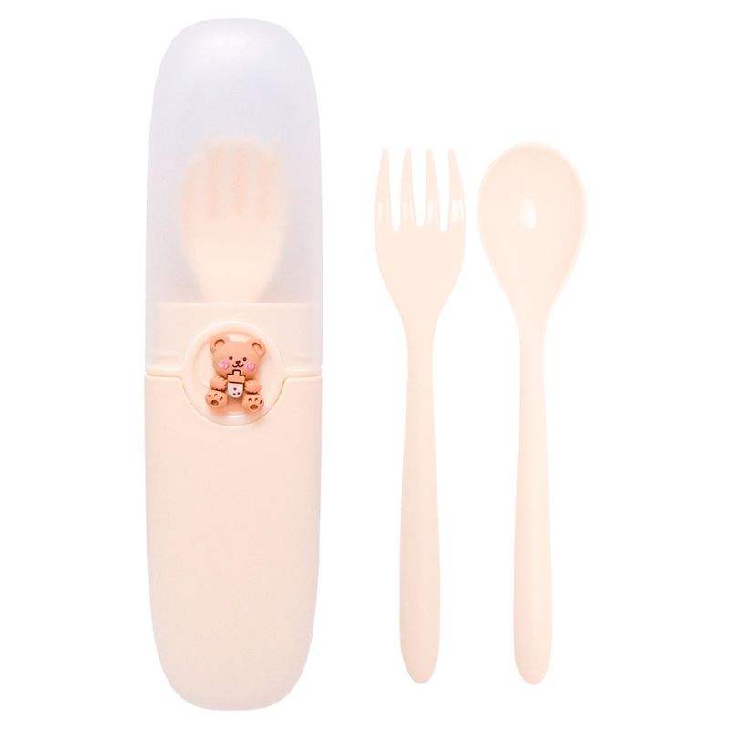 Juego-de-Cubiertos-para-Niños---Estuche-con-Tapa-Porta-Cubiertos-Crema-01C