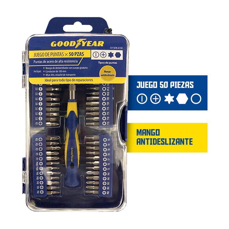 Destornillador-Puntas-Precision-Goodyear-GY-SDK-6150-Set-50-Piezas