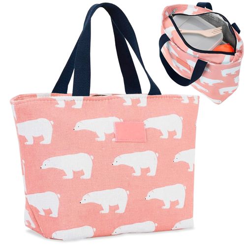 Lonchera Térmica de Alimentos Bolso Impermeable Oso Rosa 17L