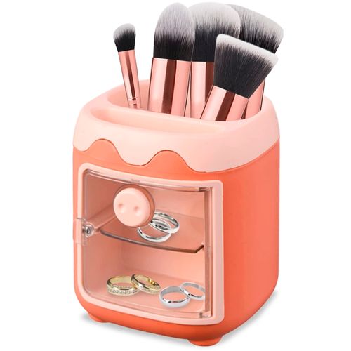 Caja Organizador de Maquillaje Cosméticos Brochas Cerdito