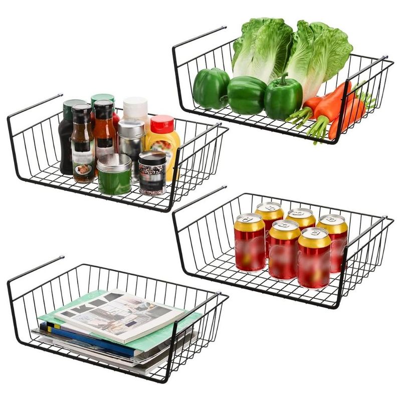 Set-X4-Cesta-Colgante-Organizador-para-Cocina-Baño-Dormitorio-Negro-228C