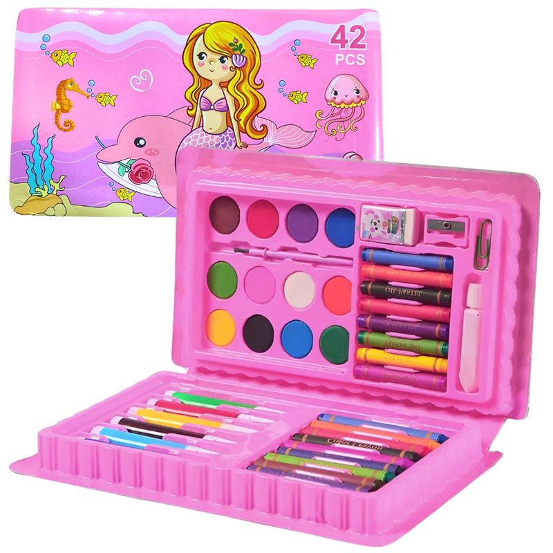 Set-de-Arte-y-Dibujo-42-Piezas-Diseño-Niñas-Rosado-SA42
