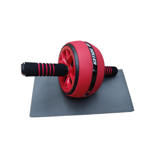 Rueda Abdominales Abs Wheel Antideslizante No Ruidos + Mat Rojo