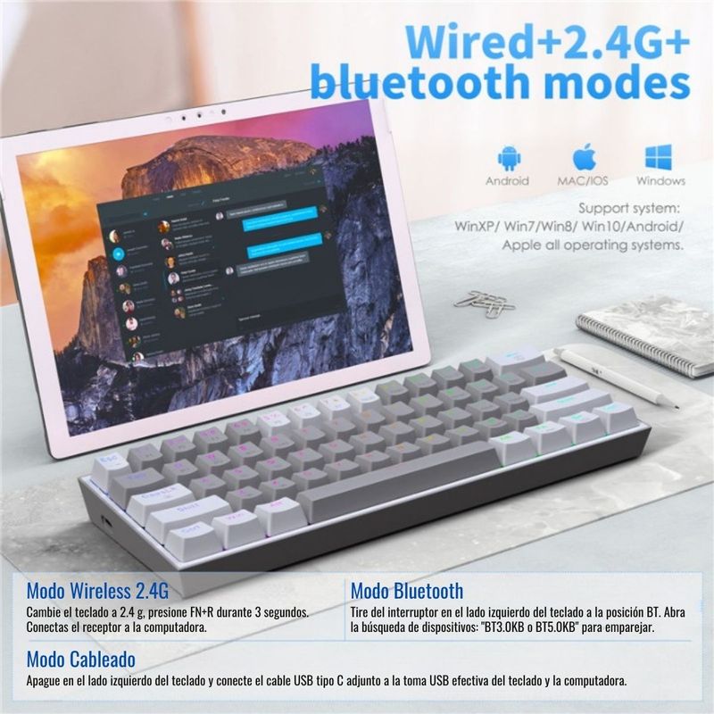 Redragon---Teclado-Fizz-Pro-K616-RGB-Wireless-Red-Español-Grey-White