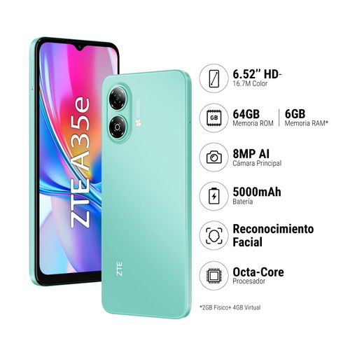 Celular ZTE Blade A35e 2GB 64GB Verde