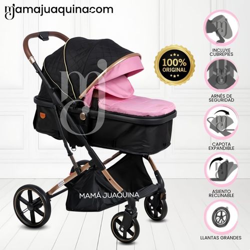 Coche Cuna Moisés de Lujo «SATURN ULTRA» Rosa