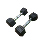Par-Mancuernas-25-Kg-Pesas-Cromadas-Hexagonales-De-Caucho-