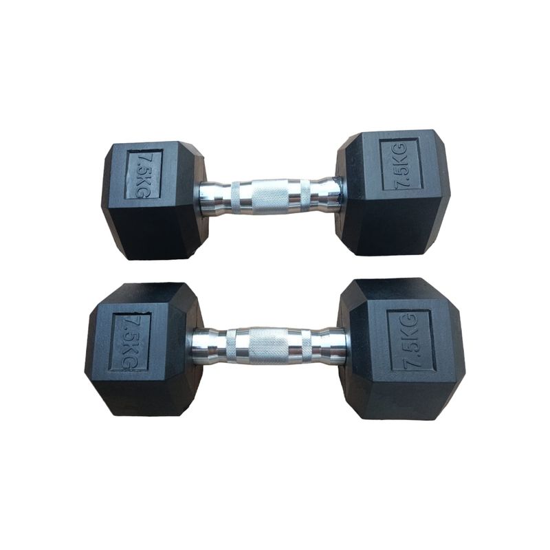 Par-Mancuernas-75-Kg-Pesas-Cromadas-Hexagonales-De-Caucho-