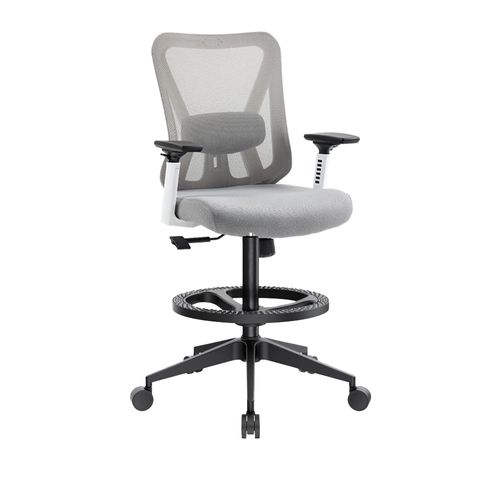 Silla Cajero Ergonómica Con Apoyabrazos Smart Gris Nylon Ofideas