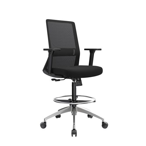 Silla Cajero Ergonómica Con Apoyabrazos Twist Negro Aluminio Ofideas