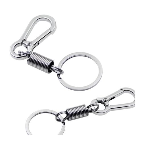 Gancho Llavero Mosquetón Con Resorte De Acero Inoxidable 6cm Pack 2 Unid