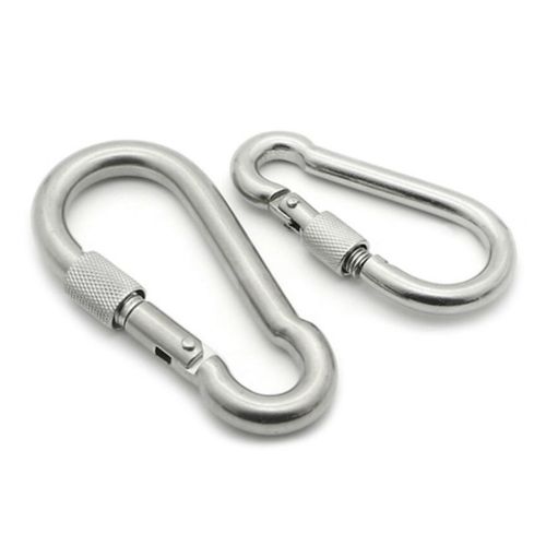 Gancho Mosquetón Arnés De Acero Inoxidable 8cm Con Seguro
