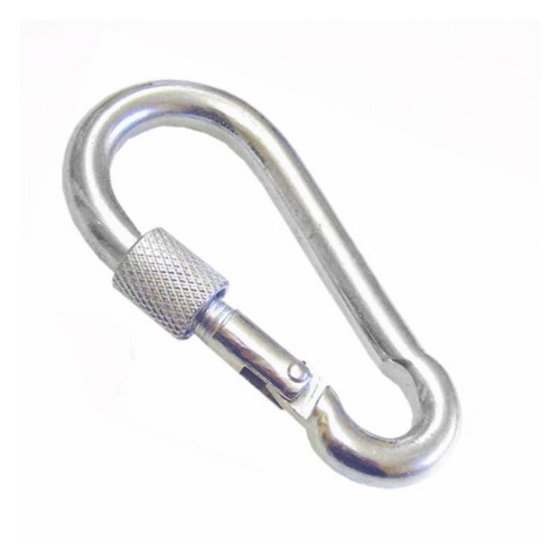 Gancho-Mosqueton-Arnes-De-Acero-Inoxidable-8cm-Con-Seguro