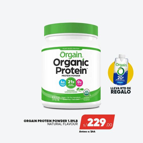 PACK ORGAIN PROTEIN NATURAL 1.59LB + RTD REGALO