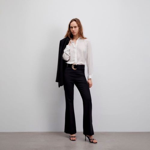 Blusa Mujer Sfera Satinada Lisa Blanco