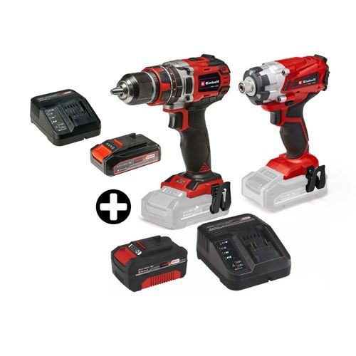 COMBO Taladro 18/50 + Atornillador 18/1 + batería 18V + Cargador 4ah Einhell + Cargador + batería 2.5 AH 18V Starter Einhell